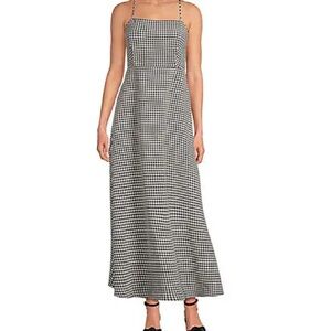 Gianni Bini Black Gingham Midi Dress NWT